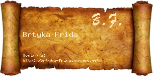 Brtyka Frida névjegykártya